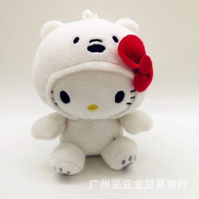 12cm Hello Kitty Japanese Panda Doll Ragdoll Schoolbag Small Ornaments Keychain Plush Toy for Girls Doll 4 - Hello Kitty Plush