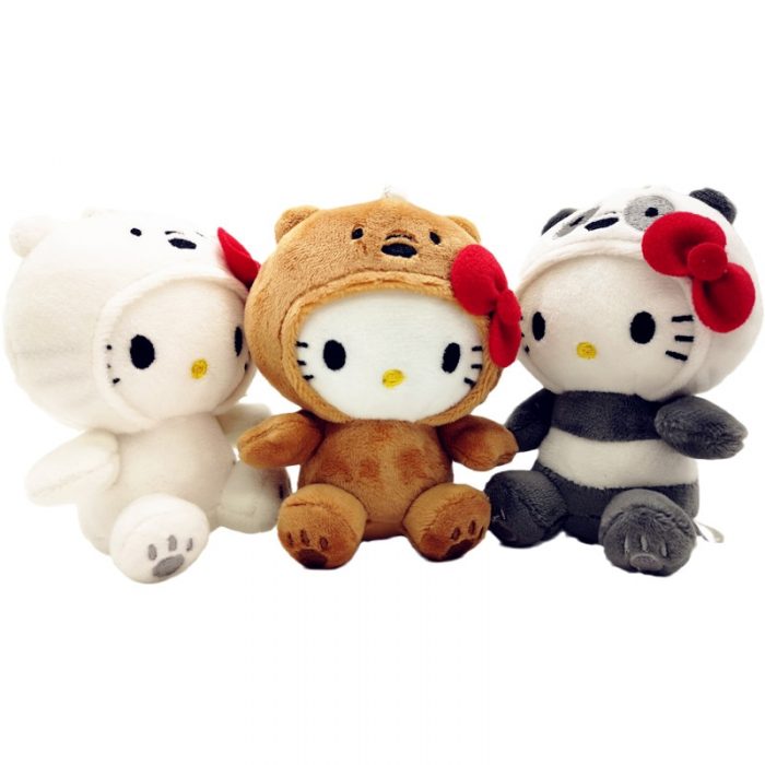 12cm Hello Kitty Japanese Panda Doll Ragdoll Schoolbag Small Ornaments Keychain Plush Toy for Girls Doll - Hello Kitty Plush