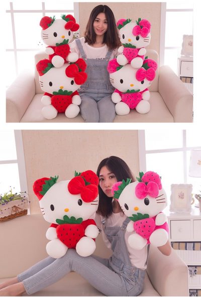 13 8 inch Kimono Stuffed cat Animal Kawaii Dolls Anime cat Plush Toys with Strawberry children 1 - Hello Kitty Plush