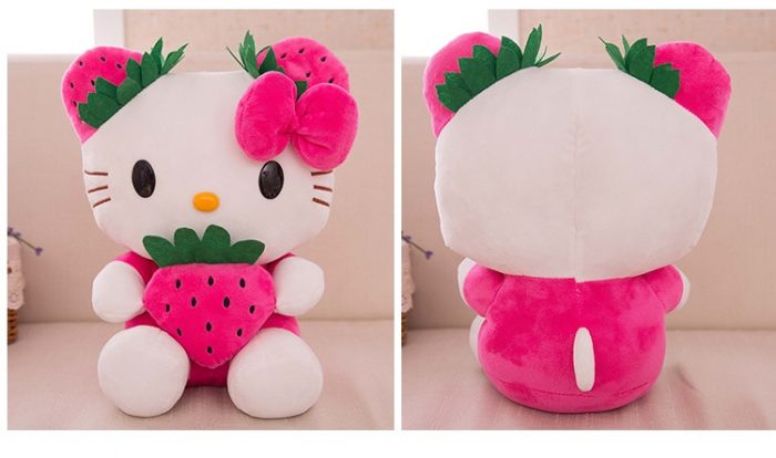 13 8 inch Kimono Stuffed cat Animal Kawaii Dolls Anime cat Plush Toys with Strawberry children 3 - Hello Kitty Plush