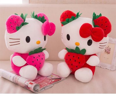 13 8 inch Kimono Stuffed cat Animal Kawaii Dolls Anime cat Plush Toys with Strawberry children - Hello Kitty Plush