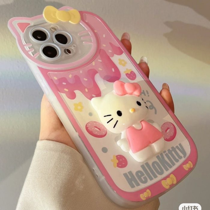 3D Hello Kitty Lens Cat Design Phone Cases For iPhone 13 12 11 Pro Max XR 5 - Hello Kitty Plush