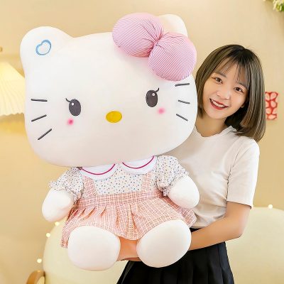 70cm Big Size Hello Kitty Plush Toys Sanrio Cute Anime Peripherals Movie KT Cat Stuffed Dolls 1 - Hello Kitty Plush