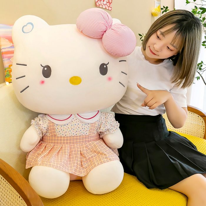 70cm Big Size Hello Kitty Plush Toys Sanrio Cute Anime Peripherals Movie KT Cat Stuffed Dolls 2 - Hello Kitty Plush