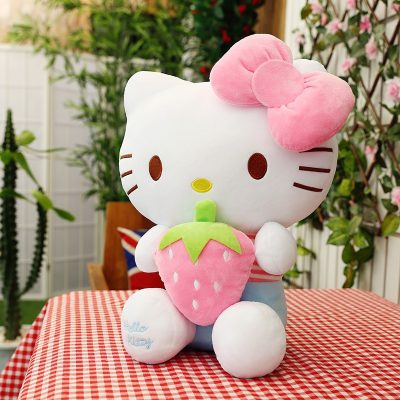 Cute Kawaii Hello Kitty Plush Dolls With Strawberry Cat Stuffed Soft Toys Cushion Sofa Pillow Birthday 3 - Hello Kitty Plush
