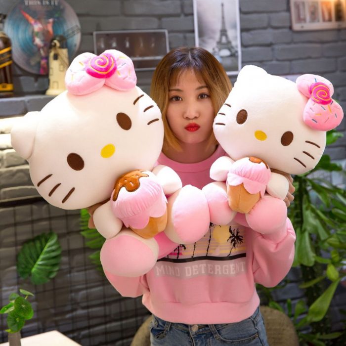 Hello KT Filling Plush Toys Stuffed Animal Sanrio Kawaii Kitty Plushie Doll Free Shipping 30CM Room 3 - Hello Kitty Plush