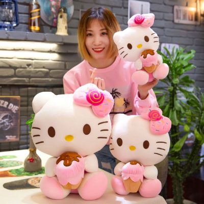 Hello KT Filling Plush Toys Stuffed Animal Sanrio Kawaii Kitty Plushie Doll Free Shipping 30CM Room 4 - Hello Kitty Plush