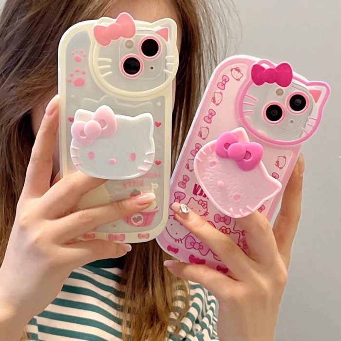 Hello Kitty Photo Frame Cat with Stand Phone Cases For iPhone 13 12 11 Pro Max 5 - Hello Kitty Plush