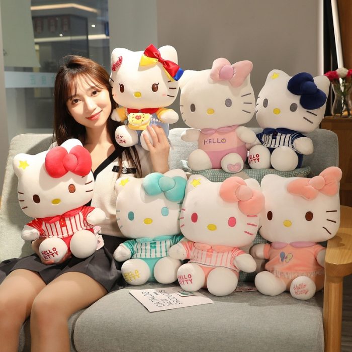 Hello Kitty Plush Toys Cute Sanrio KT Cat Dolls Soft Peluche Stuffed Doll Hello Kitty Christmas 1 - Hello Kitty Plush