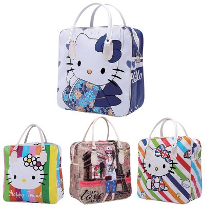 Hello Kitty Travel Bag Kawaii Cartoon Handbag Waterproof PU Luggage Bag Business Sanrio Student Large Capacity 1 - Hello Kitty Plush