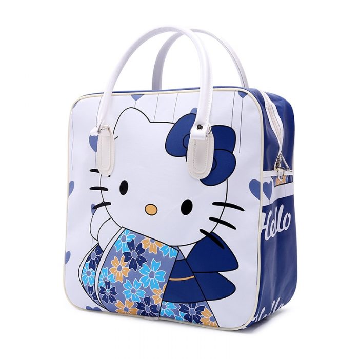 Hello Kitty Travel Bag Kawaii Cartoon Handbag Waterproof PU Luggage Bag Business Sanrio Student Large Capacity 3 - Hello Kitty Plush