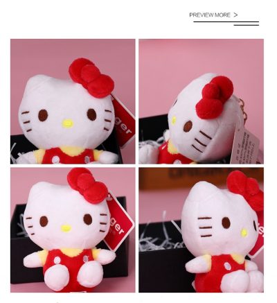 High Quailty Kawaii Hello Kt Plush Keychain Small Pendant Sanrio Plush Doll Bag Accessories Cute Cartoon 5 - Hello Kitty Plush