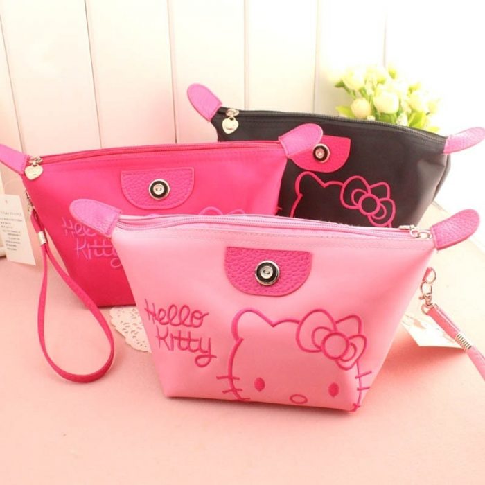 Hot Sale Hello Kitty Cartoon Cosmetic Bag Large capacity Waterproof Storage Bag Kawaii Cat Makeup Box 1 - Hello Kitty Plush
