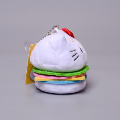 KAWAII Sanriod cartoon Anime Series Kitty COS Hamburger Cute soft plush toy Bag guajian hanging drop 5 - Hello Kitty Plush