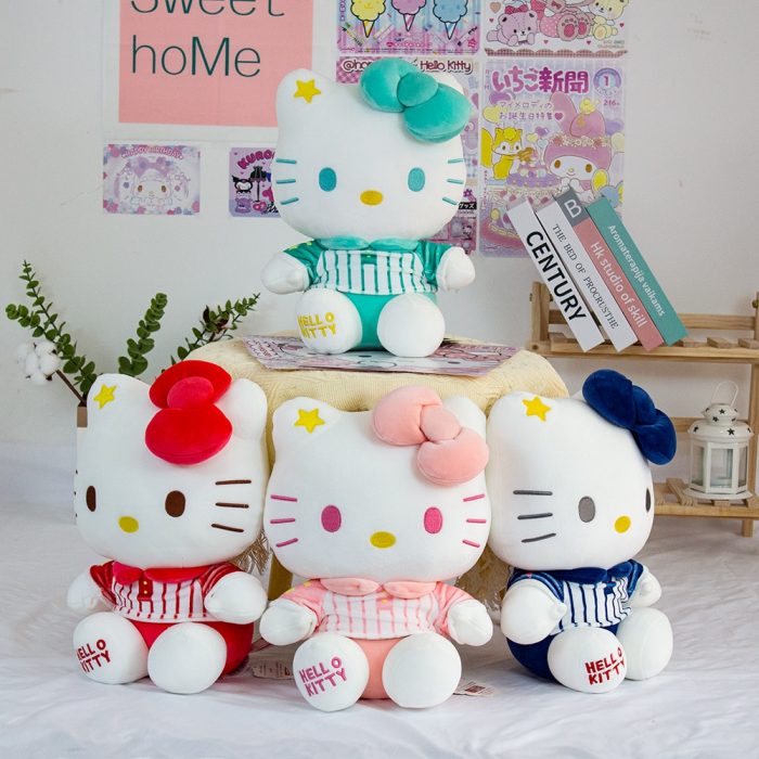 New Hello Kitty Plush Toys Sanrio Anime Kawaii Cartoon Image Cute Plushie Doll Kawaii Room Decor - Hello Kitty Plush