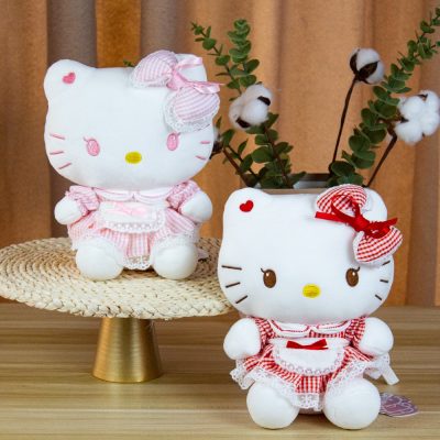 New Lolita Hello Kitty Plush Toys Anime Kawaii Cute Sanrio Sitting Posture KT Cat Plushie Doll 1 - Hello Kitty Plush