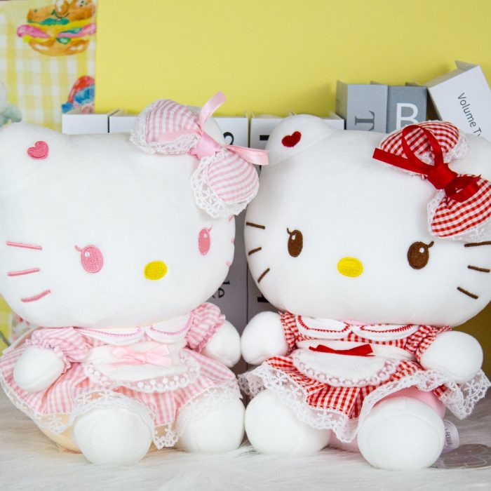 New Lolita Hello Kitty Plush Toys Anime Kawaii Cute Sanrio Sitting Posture KT Cat Plushie Doll 2 - Hello Kitty Plush