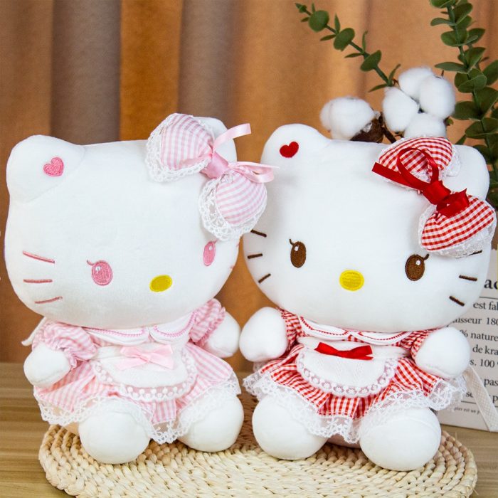 New Lolita Hello Kitty Plush Toys Anime Kawaii Cute Sanrio Sitting Posture KT Cat Plushie Doll - Hello Kitty Plush