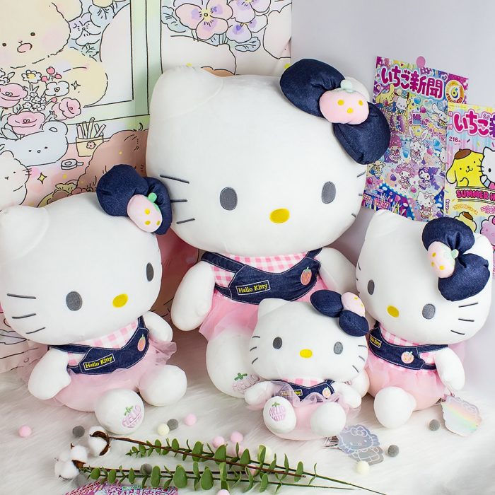 Original Sanrio Hello Kitty Plush Toy Pink Kt Sitting Posture Plushie Toys Cute Sanrio Kitty White 1 - Hello Kitty Plush