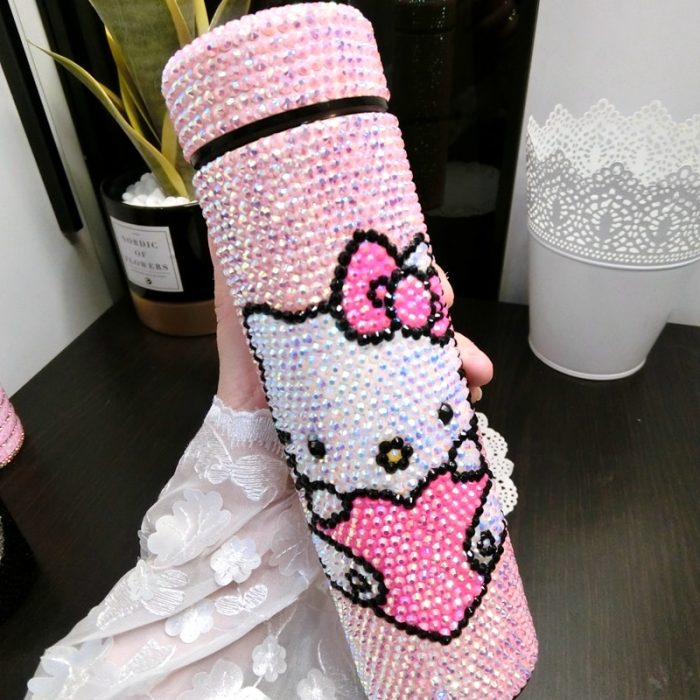 Sanrio Hello Kitty Thermos Cup Cute Water Bottle Sparkling Stainless Steel Tumblers 500Ml Glitter Tumbler Cup 3 - Hello Kitty Plush