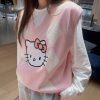 Sanrioed Hello Kittyed Vest Top Sweater Co branded Warm Y2K Knitted Sister Style Age reducing Vitality - Hello Kitty Plush