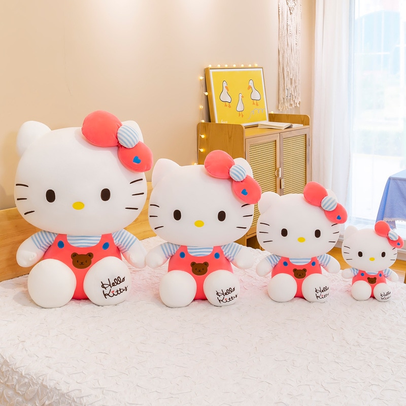 2022 Plush Toys Kawaii Hello Kitty Sanrio Anime Cartoon Image Cute Plush Doll Kawaii Room Decor - Hello Kitty Plush