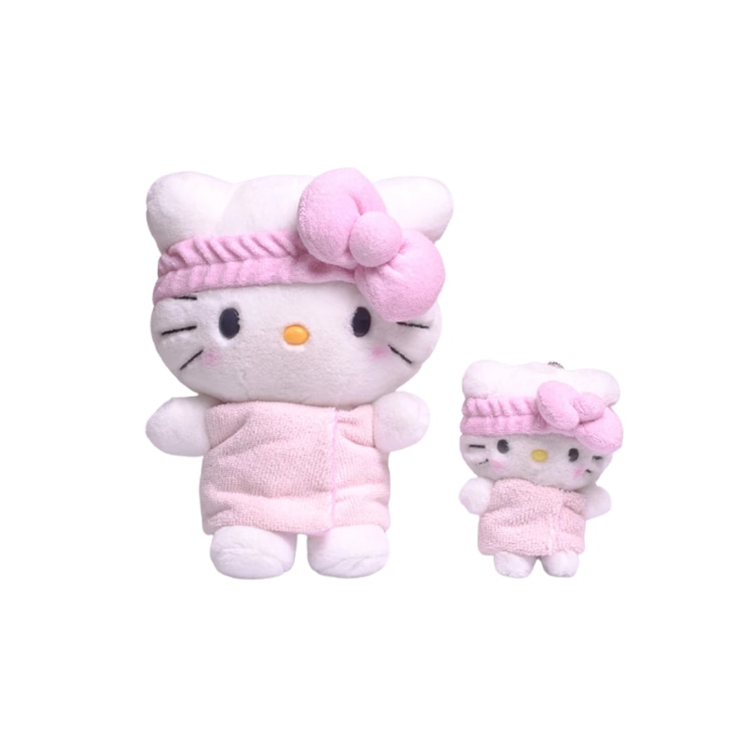 Kawaii Japanese Sanrio Plush Keychain Fluffy Stuffed Cinnamoroll Kuromi My Melody Plush Doll Bag Ornament Cute - Hello Kitty Plush