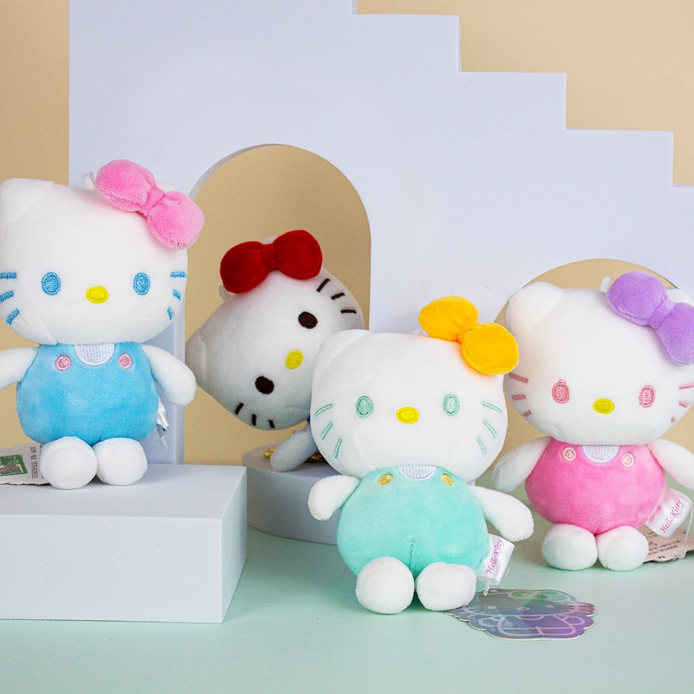 New Hello Kitty Plush Keychain Kawaii KT Stuffed Plushie Backpack Pendant Toys Sanrio Anime Doll Cute - Hello Kitty Plush