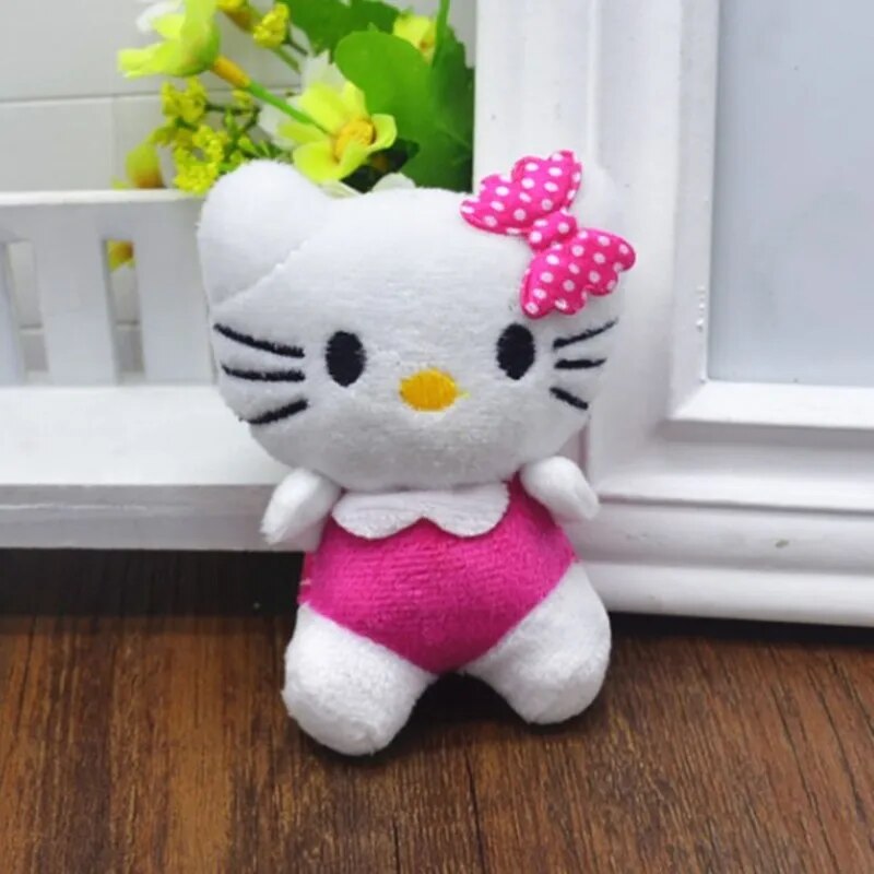 30pcs 9cm Small Stuffed Mini Cat Doll Decoration Keychain Animal Pendant Toys Plush Pink Colorful Bouquet 1 - Hello Kitty Plush