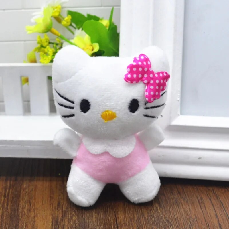 30pcs 9cm Small Stuffed Mini Cat Doll Decoration Keychain Animal Pendant Toys Plush Pink Colorful Bouquet 2 - Hello Kitty Plush