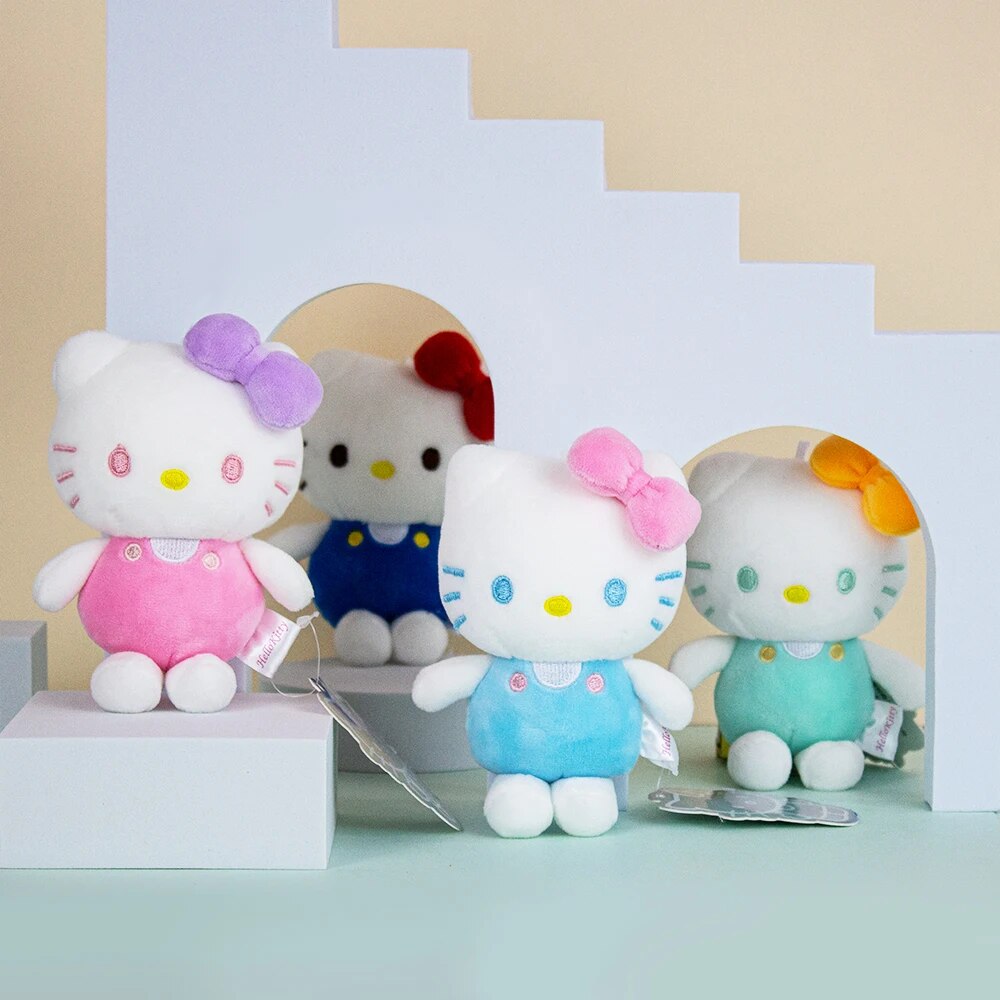 New Hello Kitty Plush Keychain Kawaii KT Stuffed Plushie Backpack Pendant Toys Sanrio Anime Doll Cute - Hello Kitty Plush